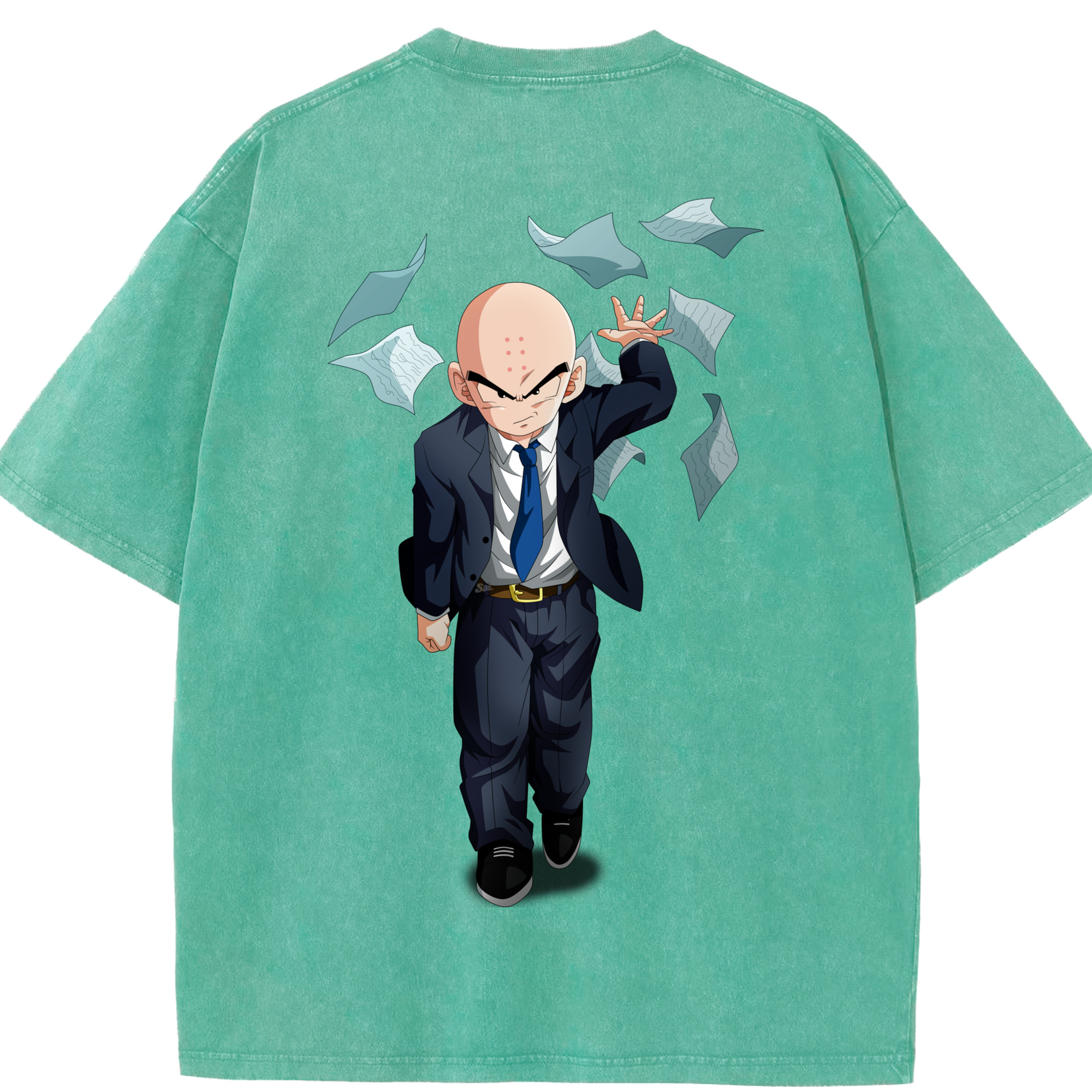 （画像用） ドラゴンボール クリリン DRAGON BALL krillin 綿100% ヴィンテージ風 半袖Tシャツ（背面プリント）